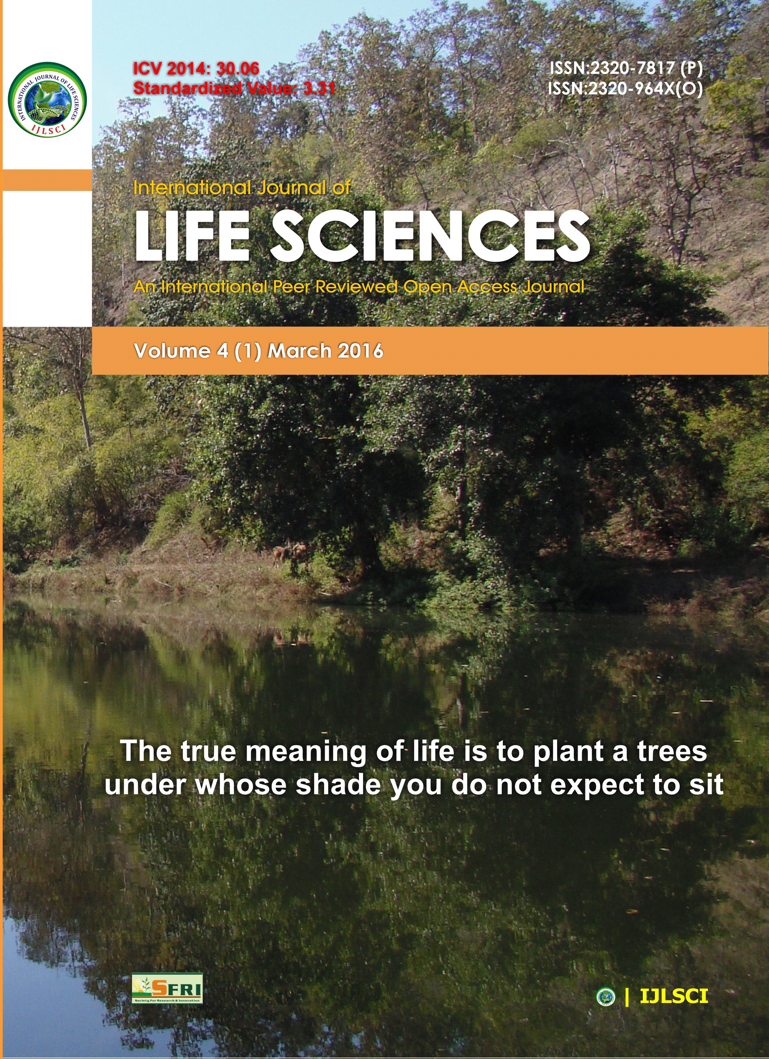 					View Vol. 4 No. 1 (2016): International Journal of Life Sciences
				